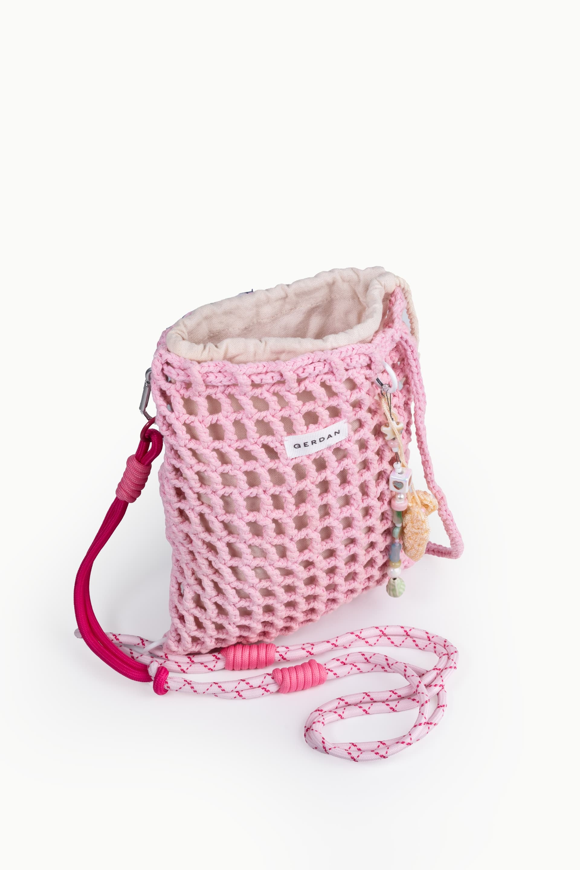 Cotton Crochet Bag — Pink — view 2