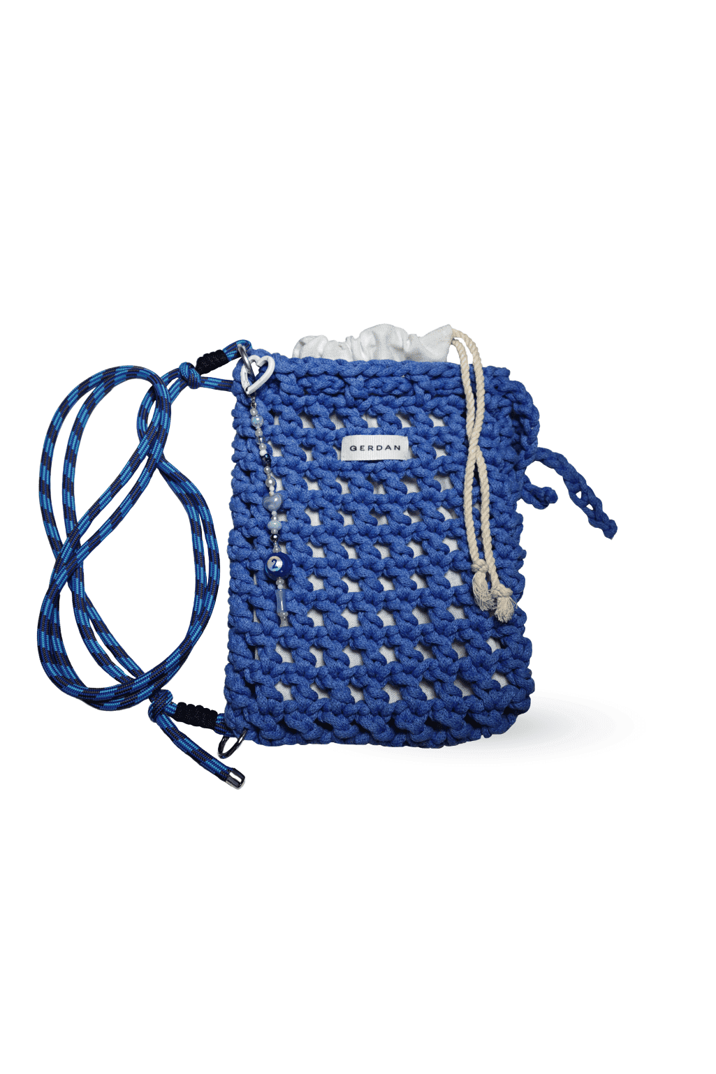 Cotton Crochet Bag — Electic Blue — view 2