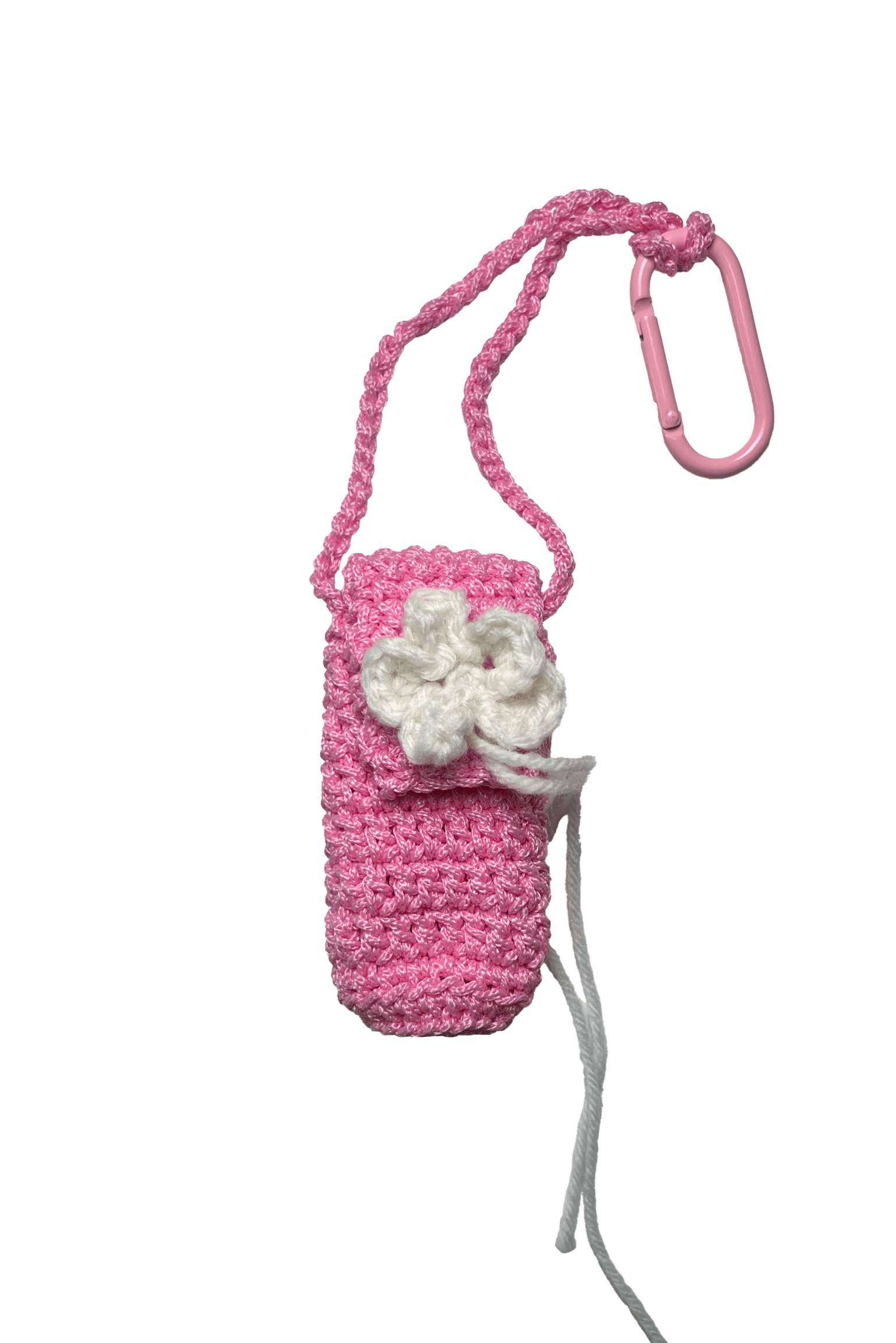 Knitted lipstick case Flower — pink