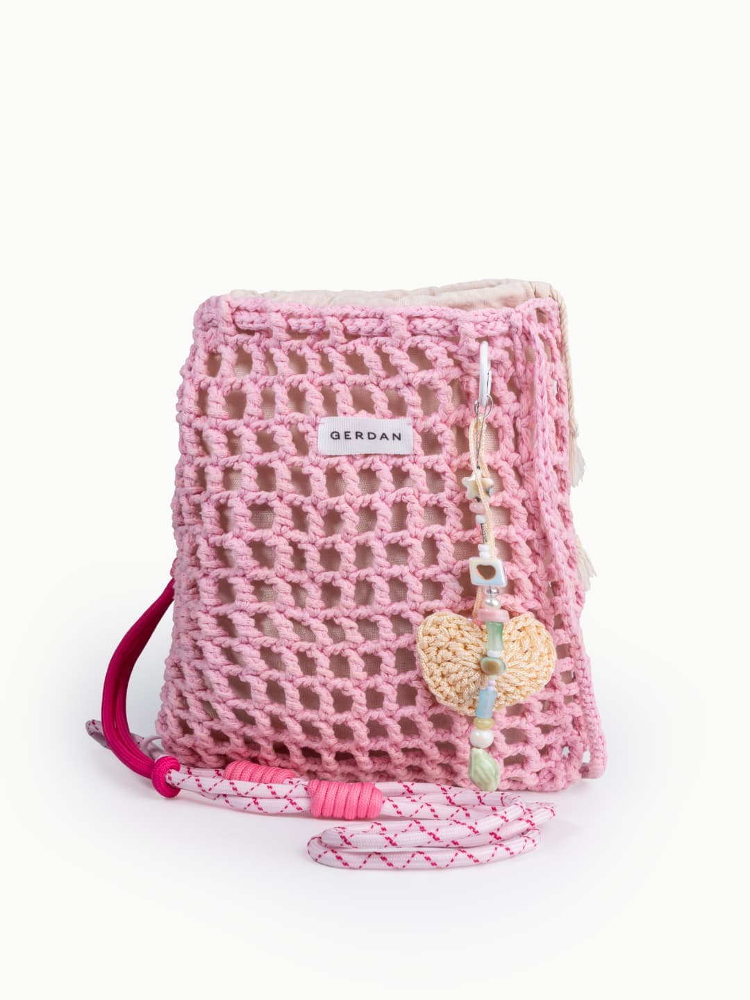 Cotton Crochet Bag — Pink