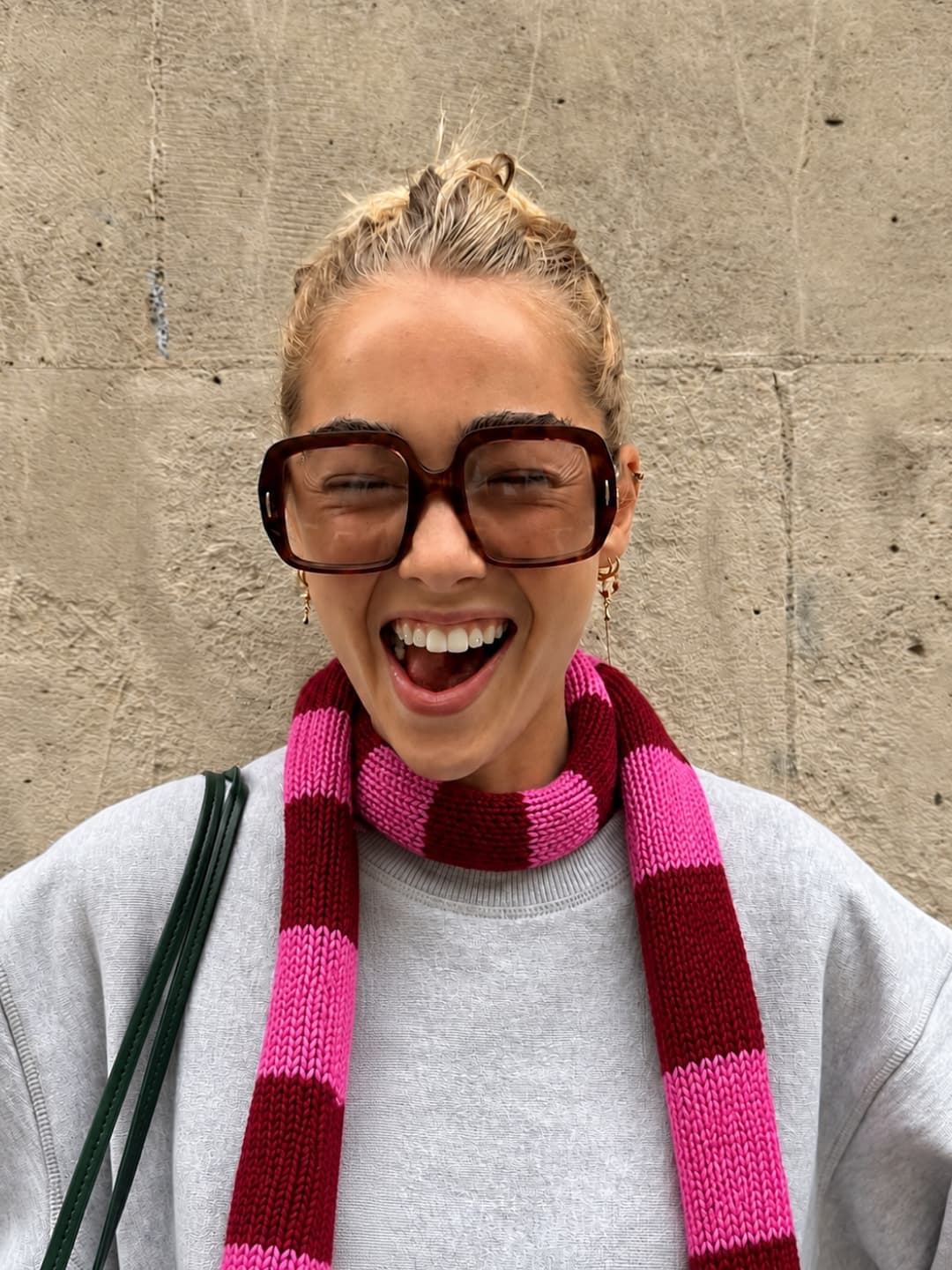 Striped Scarf — Cherry — view 2
